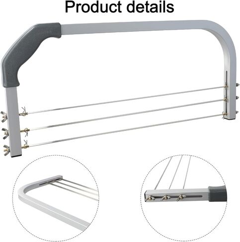 Cake Cutter Leveller with 3 Adjustable Cutting Wires, Aluminium Layer Slicer Tool with for Measuring Guide and Comfort Grip Handle for Precise for Multi-Layer Cake Decorating in Kuwait