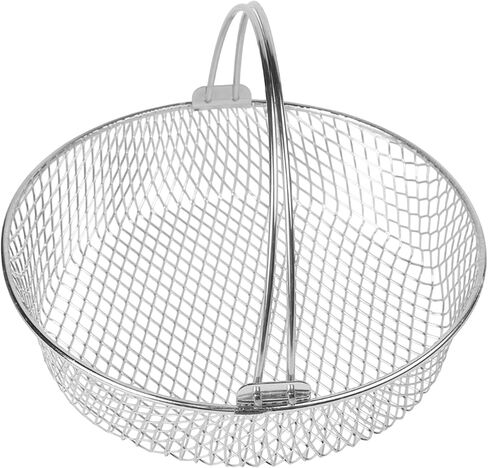 Stainless Steel Air Fryer Basket for 21 cm Fryers,304 Mesh Steamer with Handle,Dishwasher Safe,Even Heating for Frying,Oil-Water Filtering Deep-Fried Food Container in Kuwait