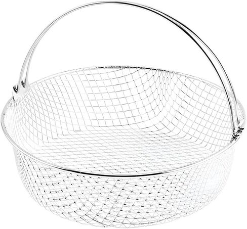 Stainless Steel Air Fryer Basket for 21 cm Fryers,304 Mesh Steamer with Handle,Dishwasher Safe,Even Heating for Frying,Oil-Water Filtering Deep-Fried Food Container in Kuwait