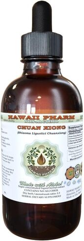 Hawaii Pharm Chuan Xiong Alcohol-Free Liquid Extract, Chuan Xiong (Rhizoma Ligustici Chuanxiong) Dried Root Glycerite Natural Herbal Supplement 4 oz in Saudi Arabia