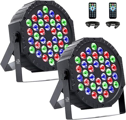 Strobe 36 DJ LED Par Light ، RGB Party Lights with Sound Actived DMX Control Dance Dance Uplighting for Christmas Halloween Wedding Party Disco Club Lighting (4 حزم) in Saudi Arabia