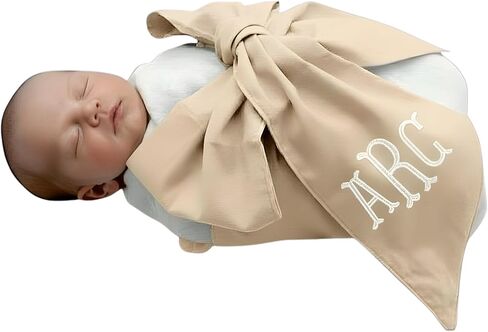 Morxy Personalized Newborn Swaddle Sash-Cotton Maternity Sash with Big Bowknot - Custom Sash for Baby Girls & Boys - Cute Baby Accessory for Newborn Photography Props and Nursery Décor (Pink) in Kuwait