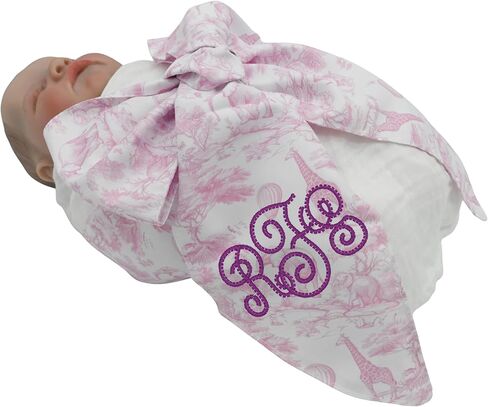 Morxy Personalized Newborn Swaddle Sash-Cotton Maternity Sash with Big Bowknot - Custom Sash for Baby Girls & Boys - Cute Baby Accessory for Newborn Photography Props and Nursery Décor (Pink) in Kuwait