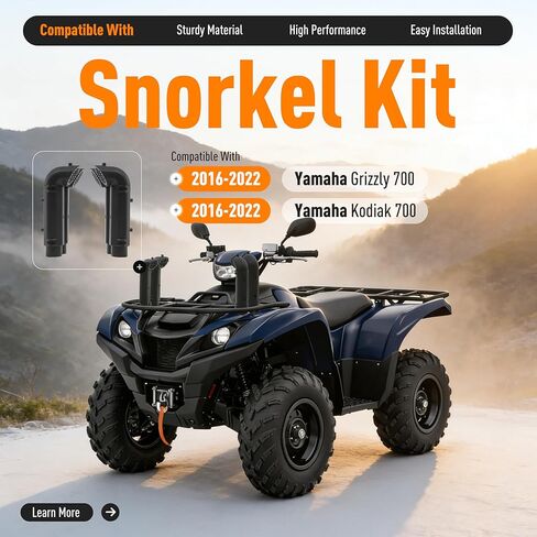 مجموعة أدوات الغطس السوداء ATV متوافقة مع 2016-2022 Yamaha Grizzly 700 Kodiak 700 من البلاستيك المطلي in Saudi Arabia