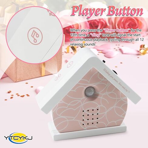 صندوق الطيور الغناء الأصلي، صندوق صوت طبيعي مع مستشعر للحركة - علاج صوتي طبيعي للنوم والاسترخاء | يتضمن قناع نوم حريري، وعصابة رأس وربطة شعر، وسلال هدايا للنساء in Kuwait