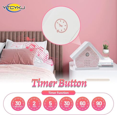 صندوق الطيور الغناء الأصلي، صندوق صوت طبيعي مع مستشعر للحركة - علاج صوتي طبيعي للنوم والاسترخاء | يتضمن قناع نوم حريري، وعصابة رأس وربطة شعر، وسلال هدايا للنساء in Kuwait