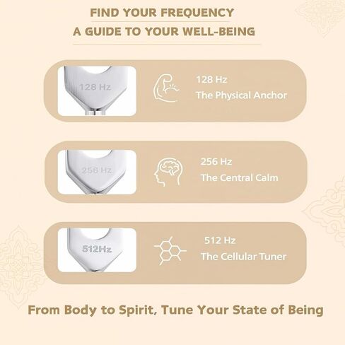 Sound Healing Tuning Fork Set, 128Hz 258Hz 512Hz Frequencies, Weighted and Unweighted with Activator for Meditation, Yoga, Chakra Balancing, Sound Therapy in Saudi Arabia