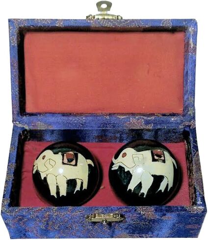 XLarge Blue Chinese Health Exercise Stress Baoding Balls Relaxation Therapy with Elephant in Saudi Arabia