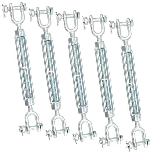 5 قطع 3/8 بوصة M10 وصلة ربط المقطورة، 304 وصلة ربط دوارة من الفولاذ المقاوم للصدأ، حمل عمل 1200 رطل، شداد وصلة ربط الفك الثقيلة لسلسلة كابلات الأسلاك، خيمة ظل الشمس، سطح السفينة in Kuwait