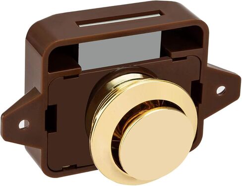 5Pcs Keyless Push Button Catch Door Knob Lock for RV Caravan Cabinet Boat Motor Home Cupboard, Brown Gold Button in Saudi Arabia