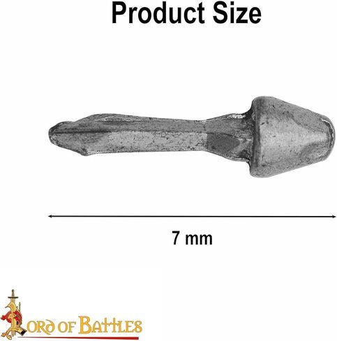 Lord of Battles Hob Nails Hand Forged Solid Iron Fully Functional Antique Medieval Historical Accessory for Shoes Natural Finish Set of 100 Nails in Saudi Arabia