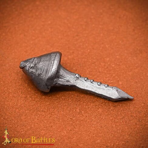 Lord of Battles Hob Nails Hand Forged Solid Iron Fully Functional Antique Medieval Historical Accessory for Shoes Natural Finish Set of 100 Nails in Saudi Arabia