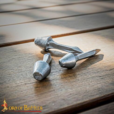 Lord of Battles Hob Nails Hand Forged Solid Iron Fully Functional Antique Medieval Historical Accessory for Shoes Natural Finish Set of 100 Nails in Saudi Arabia