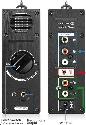 T3 Plus Mini Vacuum Tube Preamplifier MM/MC Phono Preamplifier Desktop Headphone Amplifier in Kuwait