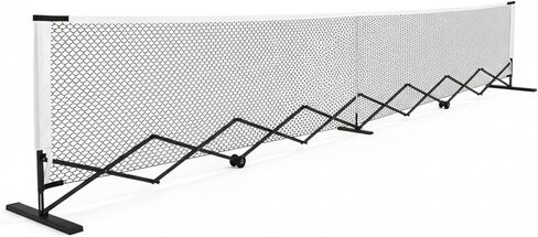مجموعة شبكة محمولة بطول 22 قدمًا مع إطار معدني ثابت وشبكة قابلة للسحب مجانية التجميع وحقيبة حمل للعب الترفيهي والتنافسي in Kuwait