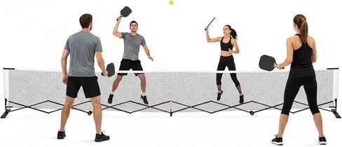 مجموعة شبكة محمولة بطول 22 قدمًا مع إطار معدني ثابت وشبكة قابلة للسحب مجانية التجميع وحقيبة حمل للعب الترفيهي والتنافسي in Kuwait