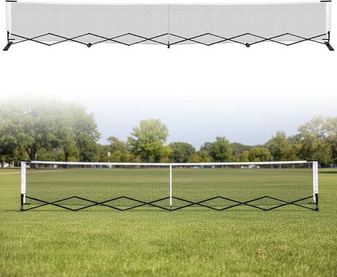 مجموعة شبكة محمولة بطول 22 قدمًا مع إطار معدني ثابت وشبكة قابلة للسحب مجانية التجميع وحقيبة حمل للعب الترفيهي والتنافسي in Kuwait