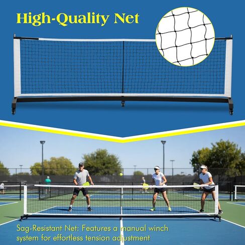 Professional Pickle Ball Game Net Stand with Wheels Adjustable Net Stand 22Ft Lightweight Pickleballs for Tennis Driveway Backyard in Kuwait