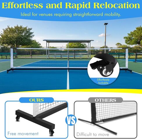 Professional Pickle Ball Game Net Stand with Wheels Adjustable Net Stand 22Ft Lightweight Pickleballs for Tennis Driveway Backyard in Kuwait