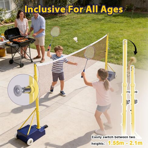 Badminton Volleyball Tennis Net Stand Height Adjustable Free Standing Badminton Net Stand Easy Install for Backyard Park in Kuwait