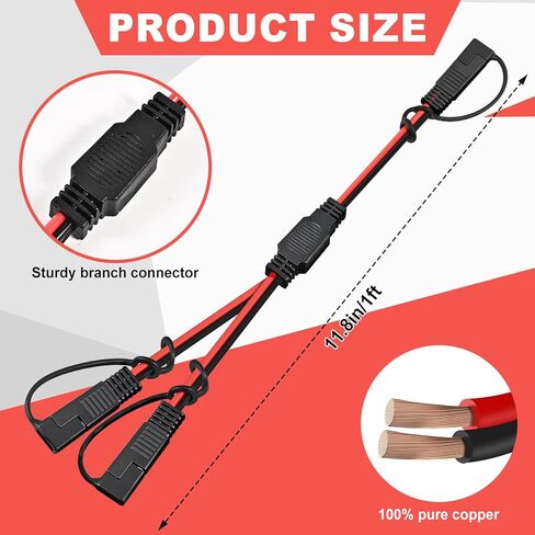 Solar Connectors for 2 Solar Panels,IP68 Waterproof Tool-Free Solar Cable Splitter, MC4 Compatible Connectors 10AWG 4 to 2 Y-Branch Parallel Adapter for Solar Cable Extension (1.65FT) in Saudi Arabia