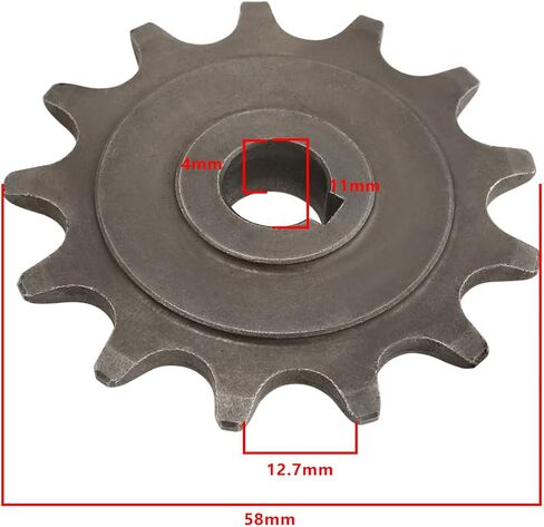 Create idea 2 Pcs 13 Tooth Sprocket Bicycle Chain Gear Replacement Part Pinion Sprocket Electric Scooter Motor 13 Tooth 11mm ID Sprocket for 1016Z2 Z3 1018 Geared Motors in Saudi Arabia