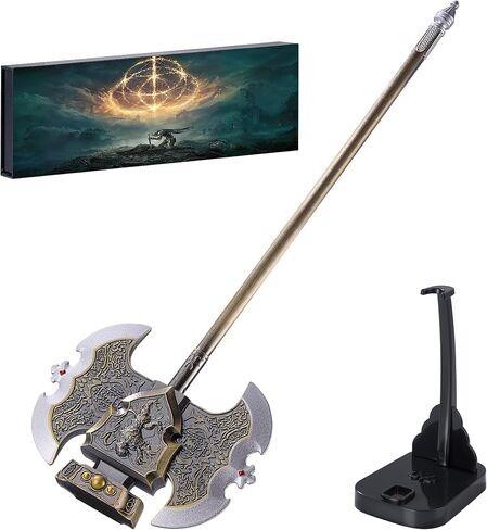 حلقات Elden Ax of Godrick، نموذج مخفض بمقياس متساوي للحرف المعدنية مقاس 9.45 بوصة، أفضل اختيار لمحبي المجموعة، زينة رائعة لمكتب الكمبيوتر، هدية جيدة له/لها in Saudi Arabia