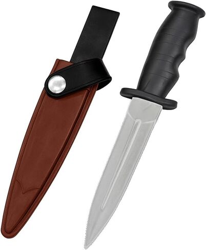 TIETHEKNOT المطاط خنجر آمن وهمية دعامة سكين مع غمد غير مؤذية تأثيري ملحق تجهيزات الهالوين 10.5 بوصة طول (أسود) in Kuwait