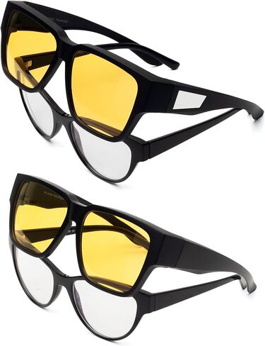 Face Shadow Polarized Sunglasses Fit Over Glasses for Men Women, Lightweight Square Sun Glasses UV400 Protection Shades in Kuwait