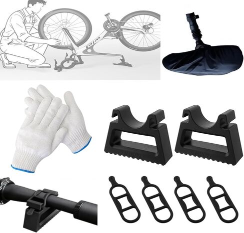 Portable Bike Repair Stand 3-Piece Bundle:Includes Bike Handlebar Jacks Repair Stand,Cotton Work Gloves,Waterproof Seat Cover.For Mountain,Road,City And Folding Bikes in Saudi Arabia