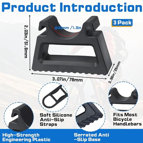 (3-Pack) Bike Handlebar Stand with 6 Silicone Straps, Quick-Release Bracket for 29–34mm Grips, Stable Clip-On Support for Inverted Parking & Bike Maintenance, MTB Road & E-Bike Repair Tool in Saudi Arabia