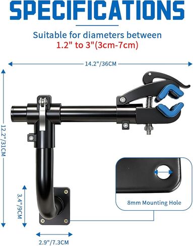 حامل إصلاح الدراجة المثبت على الحائط، حامل عمل الدراجة، رف صيانة الدراجة للدراجات الجبلية على الطرق، دراجة الطريق، موفر للمساحة، مشبك دوار 360 درجة، هيكل حديد عالي التحمل in Kuwait
