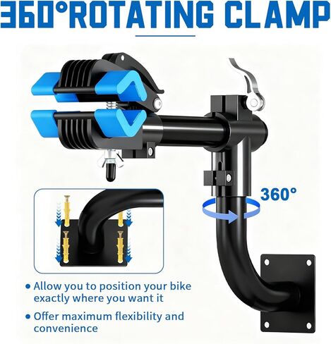 حامل إصلاح الدراجة المثبت على الحائط، حامل عمل الدراجة، رف صيانة الدراجة للدراجات الجبلية على الطرق، دراجة الطريق، موفر للمساحة، مشبك دوار 360 درجة، هيكل حديد عالي التحمل in Kuwait