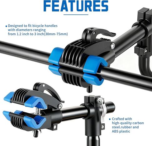 حامل إصلاح الدراجة المثبت على الحائط، حامل عمل الدراجة، رف صيانة الدراجة للدراجات الجبلية على الطرق، دراجة الطريق، موفر للمساحة، مشبك دوار 360 درجة، هيكل حديد عالي التحمل in Kuwait