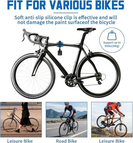 حامل إصلاح الدراجة المثبت على الحائط، حامل عمل الدراجة، رف صيانة الدراجة للدراجات الجبلية على الطرق، دراجة الطريق، موفر للمساحة، مشبك دوار 360 درجة، هيكل حديد عالي التحمل in Kuwait