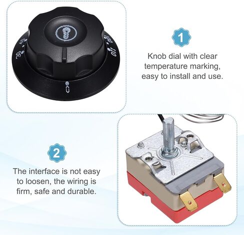MECCANIXITY 2pcs Temperature Control Switch 250V, 16A 30-110°C Capillary Thermostat Temperature Control Switch for Oven Fryers Refrigerator Heaters in Saudi Arabia