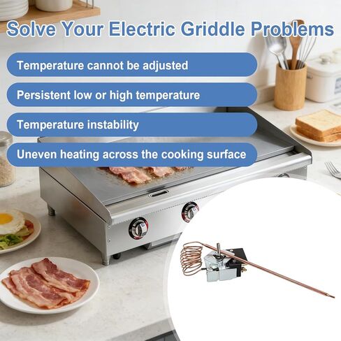 SA-465-36 Electric Griddle Thermostat, Compatible with Star Max Griddle 2T-Z5958 MFG 2T-Z5958 MFG Z5958 Thermostat Control Replacement for AllPoints 46-1368,Temp 100-450F in Kuwait