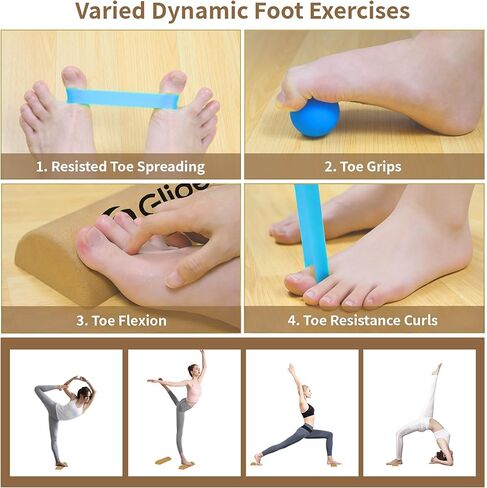 Upgraded Balance Trainer, Cork Balancing Board with User Guide-12In, Foot Ankle Strengthener Calf Stretcher, Plantar Fasciitis Bunion Arch Relief, Stability Trainer Double Leg Foot Strength Equipment in Kuwait