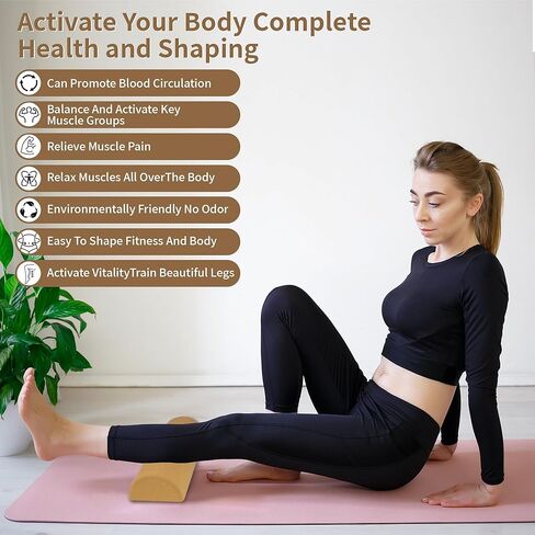 Upgraded Balance Trainer, Cork Balancing Board with User Guide-12In, Foot Ankle Strengthener Calf Stretcher, Plantar Fasciitis Bunion Arch Relief, Stability Trainer Double Leg Foot Strength Equipment in Kuwait