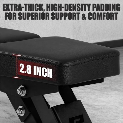 مقعد وزن قابل للتعديل من RitFit مكون من 3 أقسام، مقعد تمرين بسعة 1600 رطل لصالة الألعاب الرياضية المنزلية، 21 مستوى من الضغط على المقعد مع بطانة سميكة، معدات تمرين قابلة للطي لتدريب القوة in Kuwait