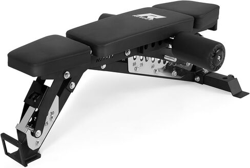 مقعد وزن قابل للتعديل من RitFit مكون من 3 أقسام، مقعد تمرين بسعة 1600 رطل لصالة الألعاب الرياضية المنزلية، 21 مستوى من الضغط على المقعد مع بطانة سميكة، معدات تمرين قابلة للطي لتدريب القوة in Kuwait