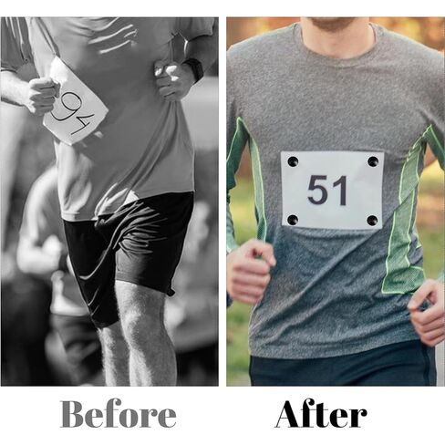 4 أزواج من مشابك مريلة السباق المغناطيسية، حامل رقم سباق الماراثون بإبزيم مغناطيسي لتثبيت مريلة السباق، معدات الجري للجري في سباق الترياتلون (أسود) in Kuwait