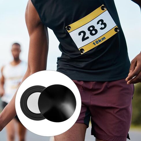 4 أزواج من مشابك مريلة السباق المغناطيسية، حامل رقم سباق الماراثون بإبزيم مغناطيسي لتثبيت مريلة السباق، معدات الجري للجري في سباق الترياتلون (أسود) in Kuwait