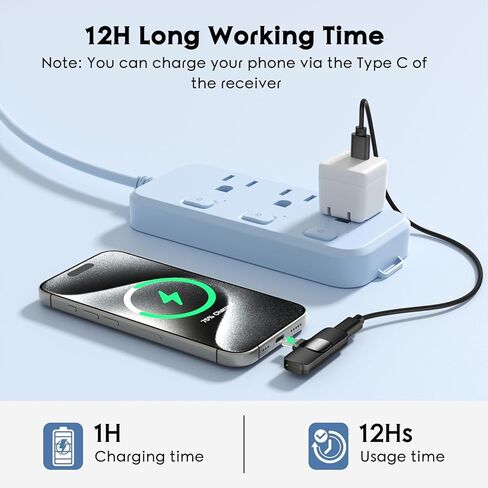 Mini Wireless Lavalier Microphone for iPhone, iPad, Android Phone, Clip on Omni Lav Mic for Video Recording, Tiktok, YouTube, Vlog - Noise Reduction Lapel USB C Bluetooth Mic for Recording in Saudi Arabia