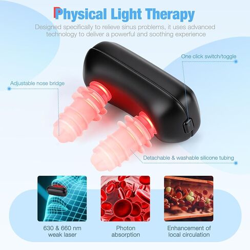 Upgraded Red Light Nasal Therapy Device, Four Light Therapy Modes, Portable Red Light Therapy for Nose, Red Light Nasal Soothing Device Relieves Nasal Dryness and Sinus Discomfort in Kuwait
