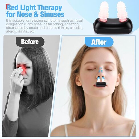 Upgraded Red Light Nasal Therapy Device, Four Light Therapy Modes, Portable Red Light Therapy for Nose, Red Light Nasal Soothing Device Relieves Nasal Dryness and Sinus Discomfort in Kuwait