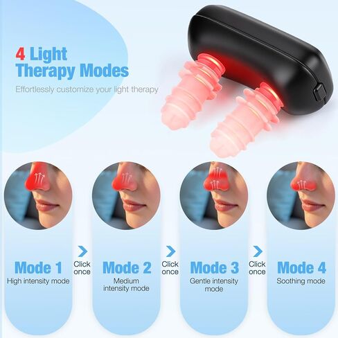 Upgraded Red Light Nasal Therapy Device, Four Light Therapy Modes, Portable Red Light Therapy for Nose, Red Light Nasal Soothing Device Relieves Nasal Dryness and Sinus Discomfort in Kuwait