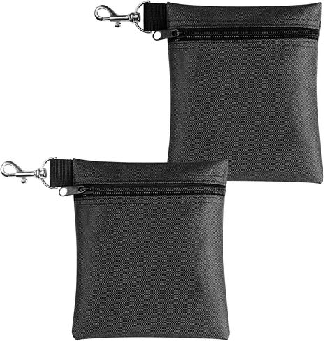 حقيبة حقيبة Amy Sport Golf Tee مقاس 6.5 × 5.5 بوصة من النايلون، عبوتان، جيب بسحاب خفيف الوزن مع مشبك خطاف دوار 360 درجة، حامل للأشياء الثمينة لتخزين الكرات سهل الحمل للرجال والنساء in Kuwait
