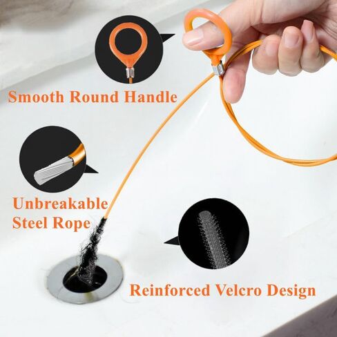 أداة إزالة انسداد شعر الأفعى بطول 35 بوصة، ثعبان سباكة فولاذي طويل مرن مضاد للكسر، لحوض الحمام، الدش، حوض الاستحمام، تصريف الأنابيب (4 عبوات) in Kuwait