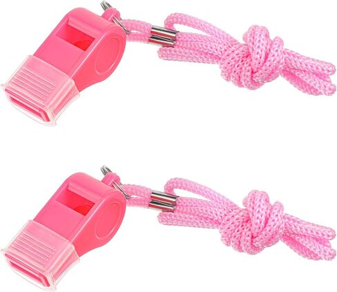 صفارة وردية، صفارات بلاستيكية آمنة مع حبل قصير، صفارة طوارئ عالية الصوت للمدربين ورجال الإنقاذ والمعلمين والتدريب والأنشطة الخارجية in Kuwait